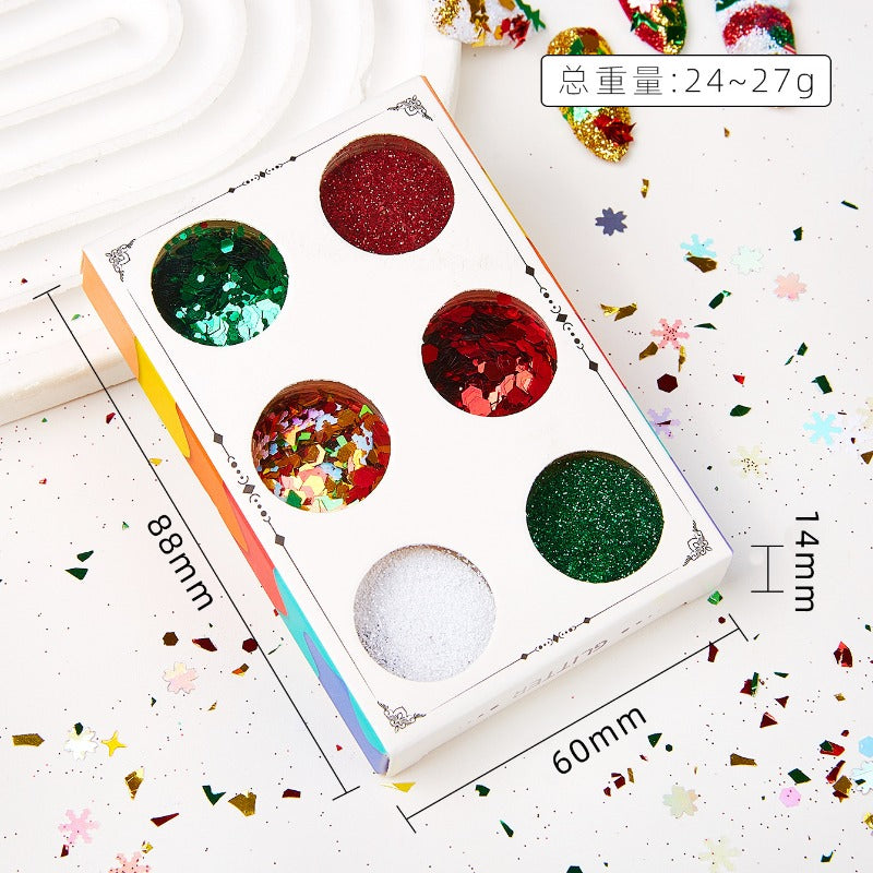 Wholesale Christmas Nail Art Sequins Accessories Snowflake Christmas Tree Sequins Glitter Body Glitter Powder Nail Decoration